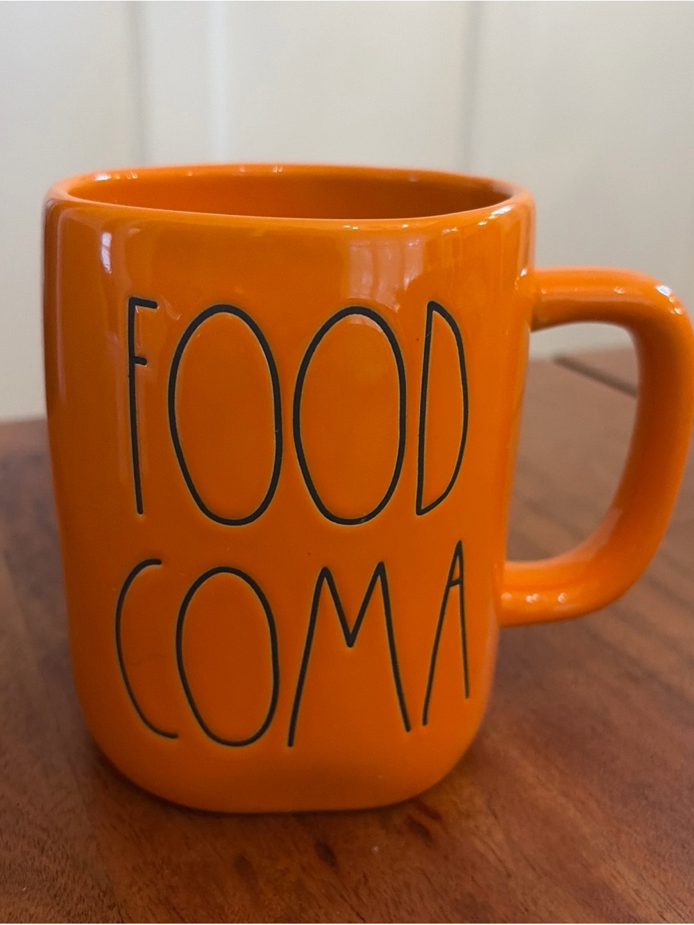Rae Dunn Magenta "Food Coma" Orange Mug Fall Thanksgiving Autumn Farmhouse Chic